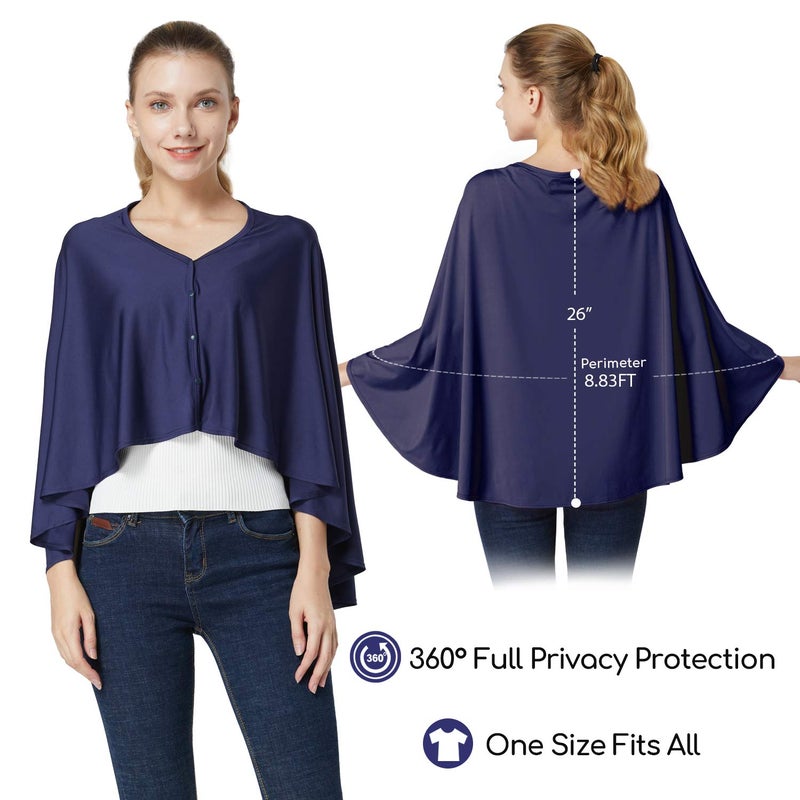 Kefee Kol Nursing Cover & Baby Nursing Poncho,Multi Use Breastfeeding Cover for CarSeat Canopy, High Seat Cover, Stroller Cover, Shopping Cart Cover,Nursing Scarf for Boy and Girl by Kefee Kol (Blue) - Image 5